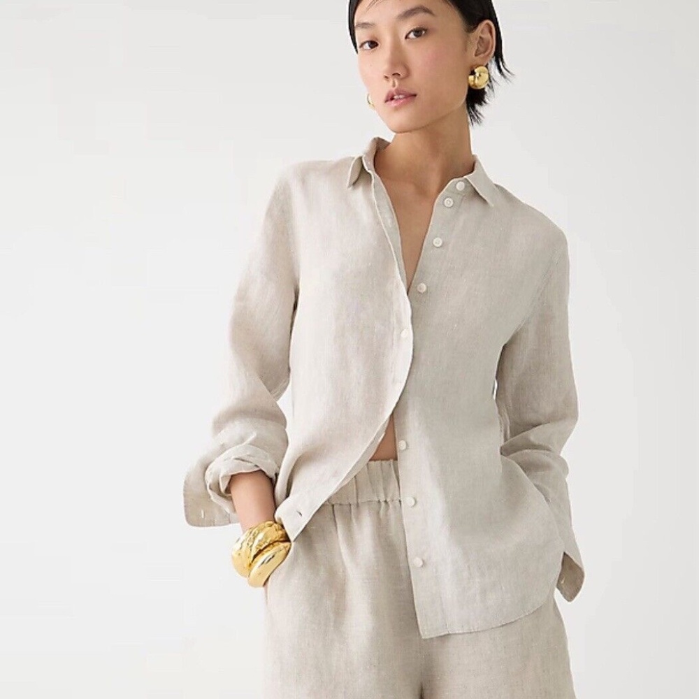 Slim-fit Baird McNutt Irish linen shirt in Flax